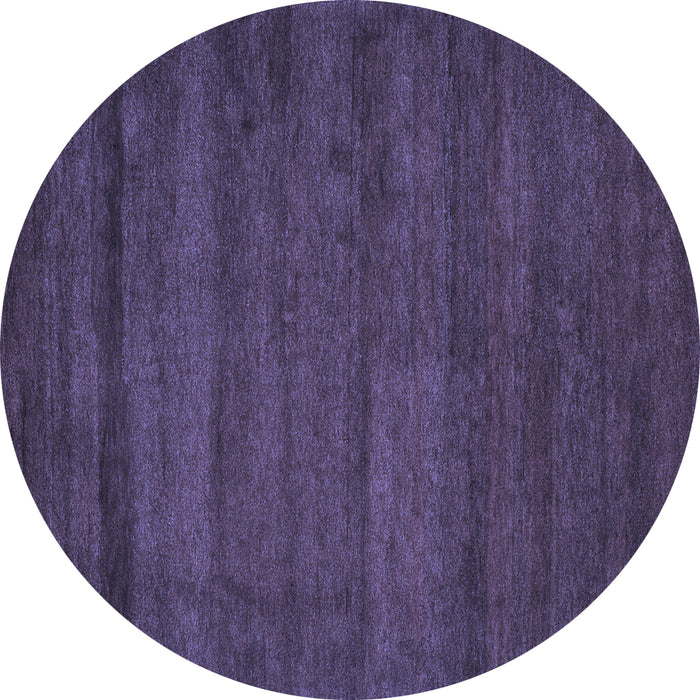 Round Abstract Blue Contemporary Rug, con537blu