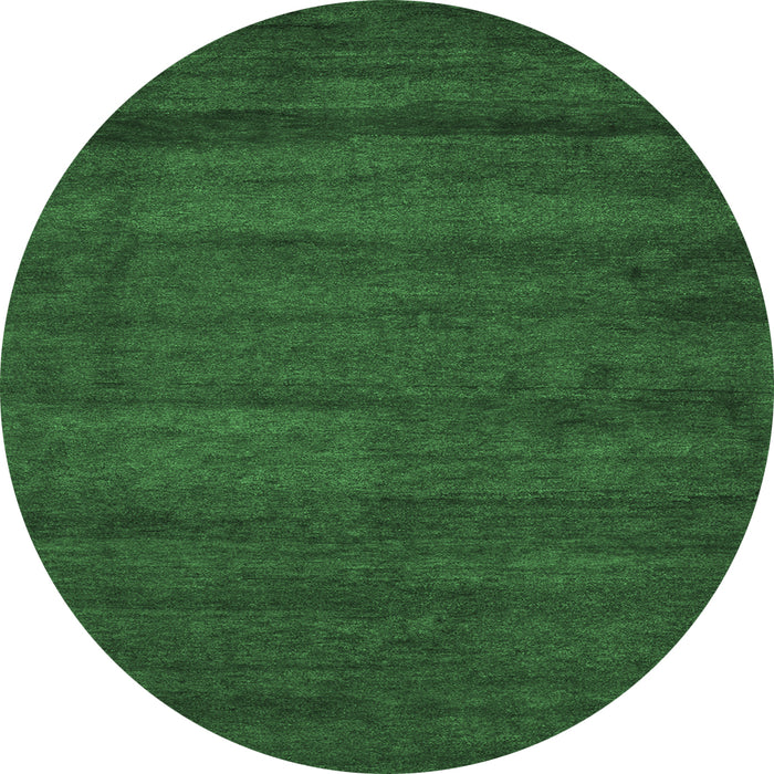 Round Abstract Emerald Green Contemporary Rug, con537emgrn