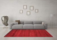 Machine Washable Abstract Red Contemporary Rug, wshcon537red