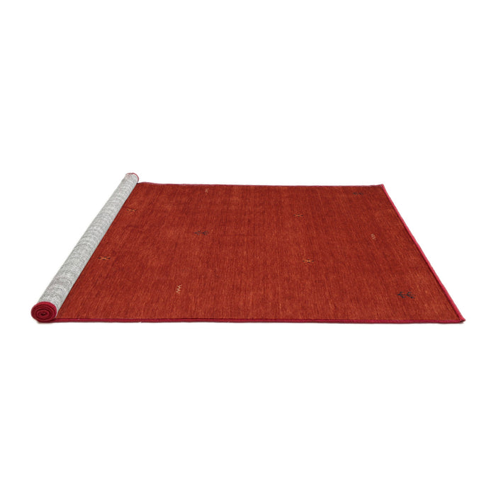 Serging Thickness of Machine Washable Contemporary Red Rug, wshcon538