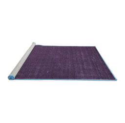 Sideview of Machine Washable Abstract Blue Contemporary Rug, wshcon538blu