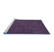 Sideview of Machine Washable Abstract Blue Contemporary Rug, wshcon538blu