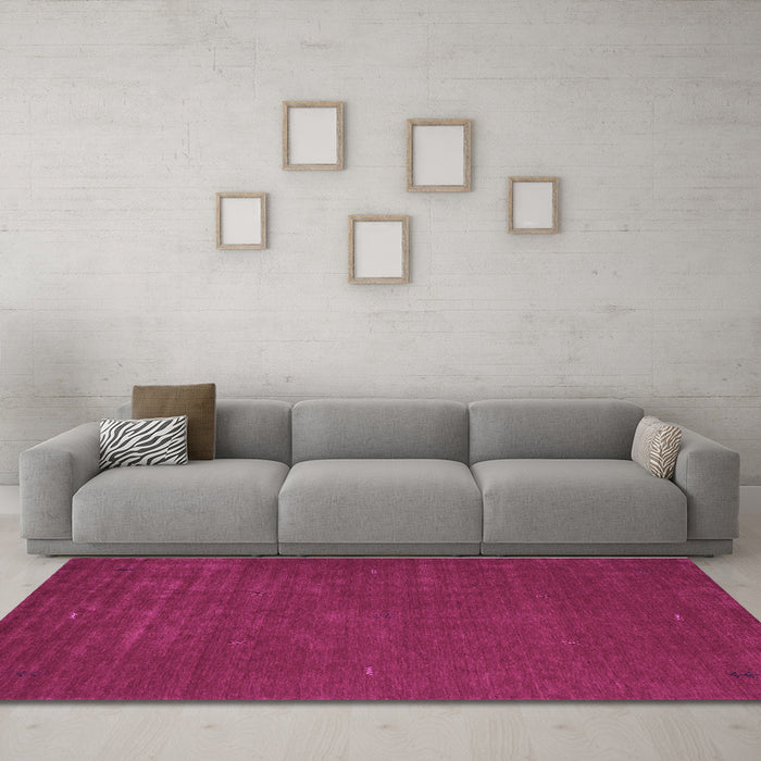 Machine Washable Abstract Purple Contemporary Area Rugs in a Living Room, wshcon538pur