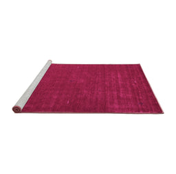 Sideview of Machine Washable Abstract Pink Contemporary Rug, wshcon538pnk