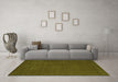 Machine Washable Abstract Green Contemporary Area Rugs in a Living Room,, wshcon538grn