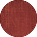 Round Abstract Brown Contemporary Rug, con538brn