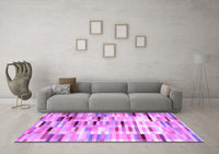 Machine Washable Abstract Purple Contemporary Rug, wshcon539pur