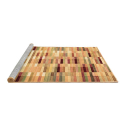 Sideview of Machine Washable Abstract Brown Contemporary Rug, wshcon539brn