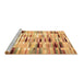 Sideview of Machine Washable Abstract Brown Contemporary Rug, wshcon539brn