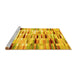 Sideview of Machine Washable Abstract Yellow Contemporary Rug, wshcon539yw