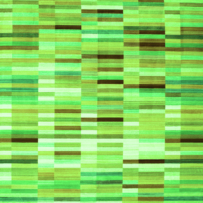 Round Machine Washable Abstract Green Contemporary Area Rugs, wshcon539grn