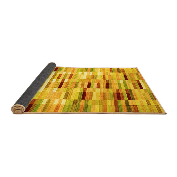 Sideview of Abstract Yellow Contemporary Rug, con539yw