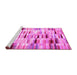 Sideview of Machine Washable Abstract Pink Contemporary Rug, wshcon539pnk