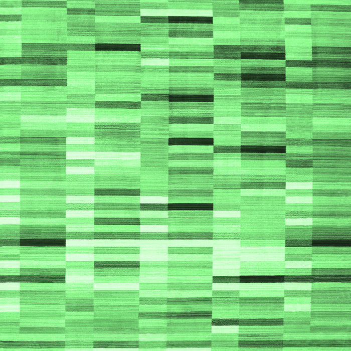 Square Machine Washable Abstract Emerald Green Contemporary Area Rugs, wshcon539emgrn