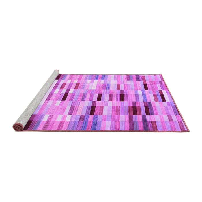 Sideview of Machine Washable Abstract Purple Contemporary Area Rugs, wshcon539pur