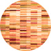 Square Abstract Orange Contemporary Rug, con539org