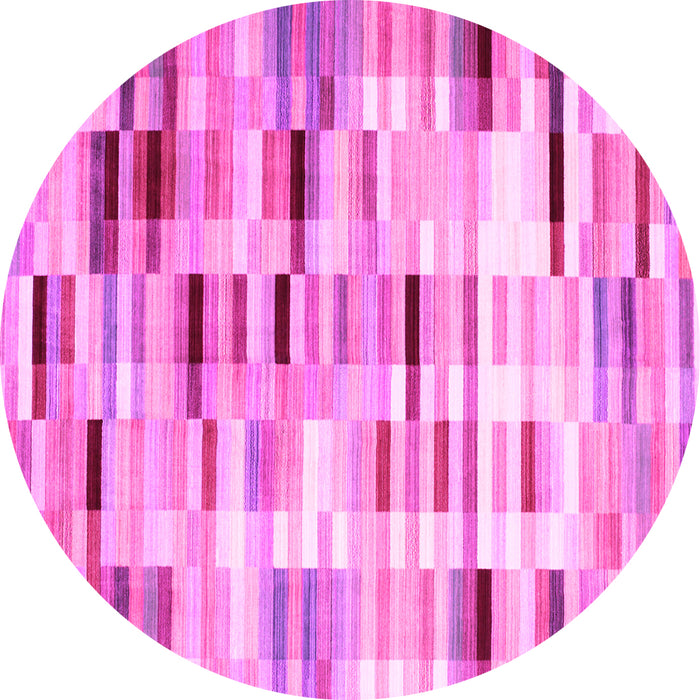 Round Abstract Pink Contemporary Rug, con539pnk