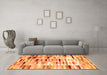 Machine Washable Abstract Orange Contemporary Area Rugs in a Living Room, wshcon539org