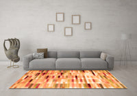Machine Washable Abstract Orange Contemporary Rug, wshcon539org