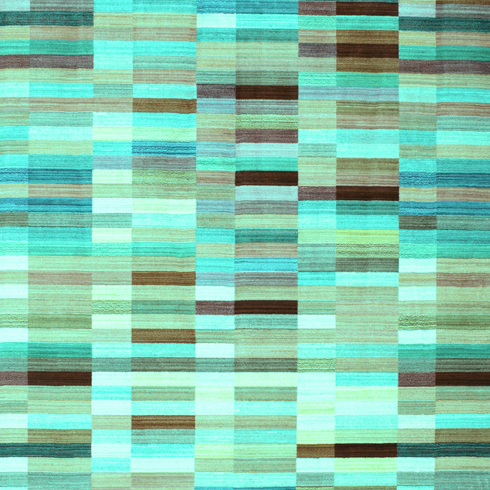 Machine Washable Abstract Turquoise Contemporary Area Rugs, wshcon539turq