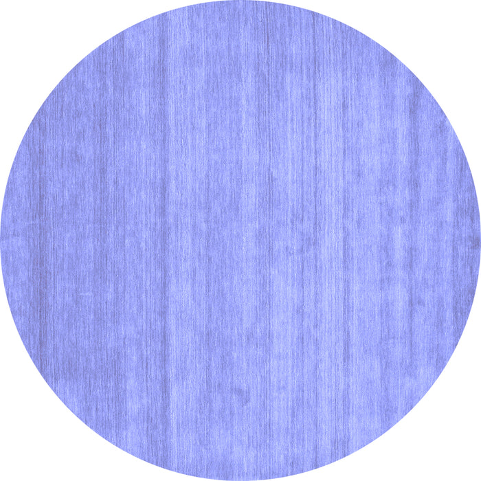 Round Abstract Blue Contemporary Rug, con53blu
