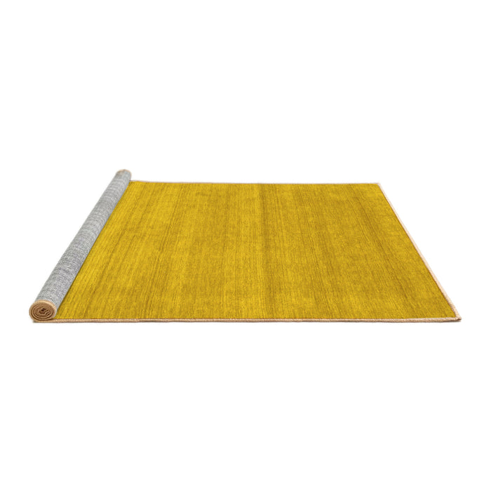 Sideview of Machine Washable Abstract Yellow Contemporary Rug, wshcon53yw