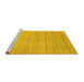 Sideview of Machine Washable Abstract Yellow Contemporary Rug, wshcon53yw