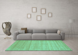 Machine Washable Abstract Turquoise Contemporary Area Rugs in a Living Room,, wshcon53turq