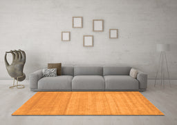 Machine Washable Abstract Orange Contemporary Area Rugs in a Living Room, wshcon53org