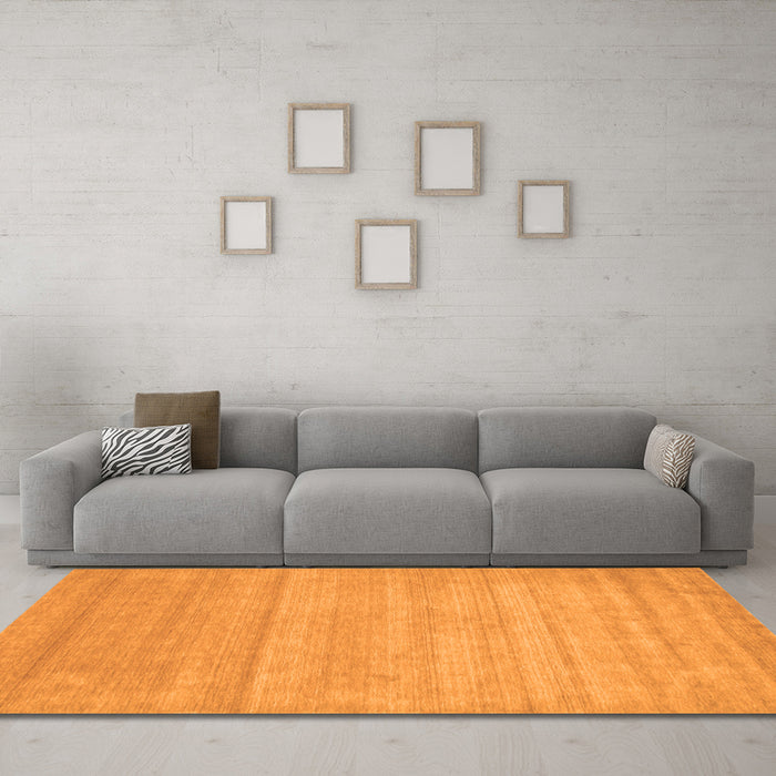 Machine Washable Abstract Orange Contemporary Area Rugs in a Living Room, wshcon53org