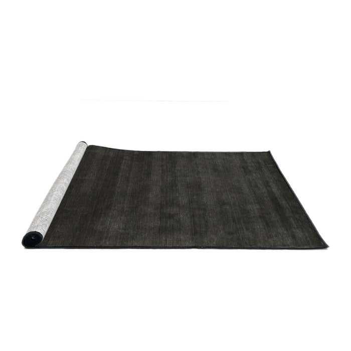 Serging Thickness of Machine Washable Contemporary Charcoal Black Rug, wshcon54