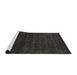 Serging Thickness of Machine Washable Contemporary Charcoal Black Rug, wshcon54