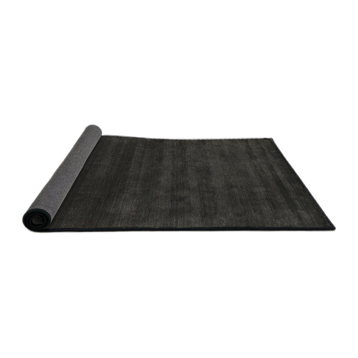 Thickness of Contemporary Charcoal Black Modern Rug, con54