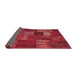 Thickness of Contemporary Red Patchwork Rug, con540