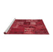 Serging Thickness of Machine Washable Contemporary Red Rug, wshcon540