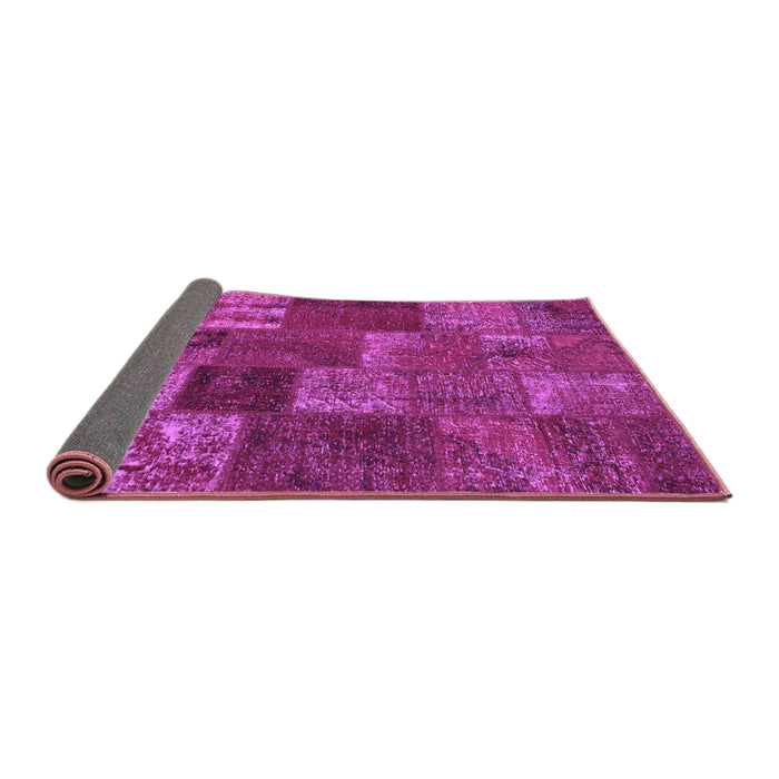 Sideview of Patchwork Purple Transitional Rug, con540pur