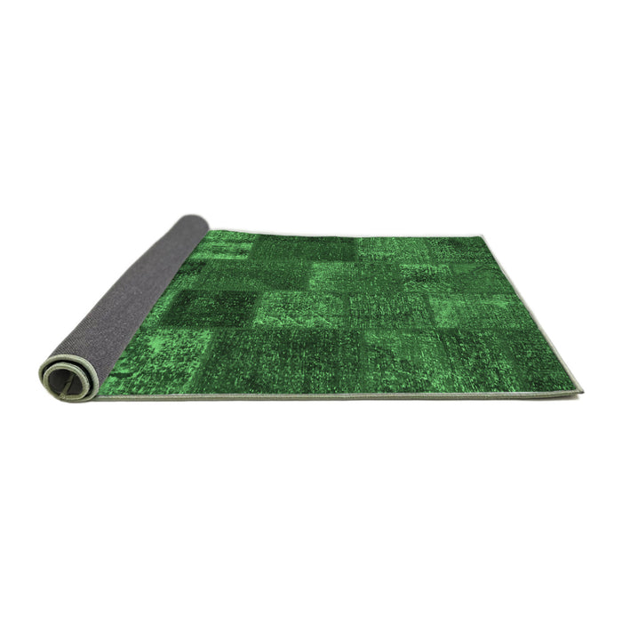Sideview of Patchwork Emerald Green Transitional Rug, con540emgrn