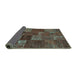 Sideview of Patchwork Turquoise Transitional Rug, con540turq