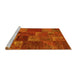Sideview of Machine Washable Patchwork Yellow Transitional Rug, wshcon540yw