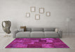 Machine Washable Patchwork Purple Transitional Area Rugs in a Living Room, wshcon540pur