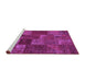 Sideview of Machine Washable Patchwork Purple Transitional Area Rugs, wshcon540pur