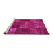 Sideview of Machine Washable Patchwork Pink Transitional Rug, wshcon540pnk