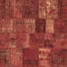 Square Patchwork Brown Transitional Rug, con540brn