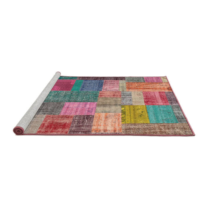 Serging Thickness of Machine Washable Contemporary Cherry Red Rug, wshcon541
