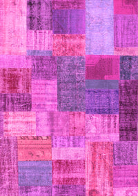 Patchwork Pink Transitional Rug, con541pnk