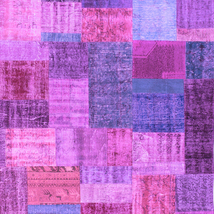 Machine Washable Patchwork Purple Transitional Area Rugs, wshcon541pur