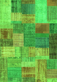 Patchwork Green Transitional Rug, con541grn