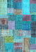 Patchwork Light Blue Transitional Rug, con541lblu