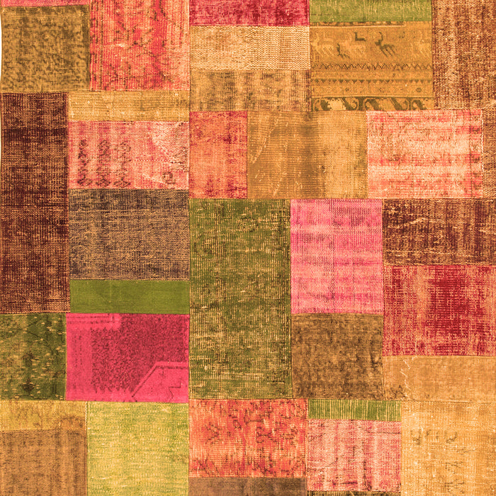 Serging Thickness of Machine Washable Patchwork Orange Transitional Area Rugs, wshcon541org