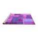 Sideview of Machine Washable Patchwork Purple Transitional Area Rugs, wshcon541pur